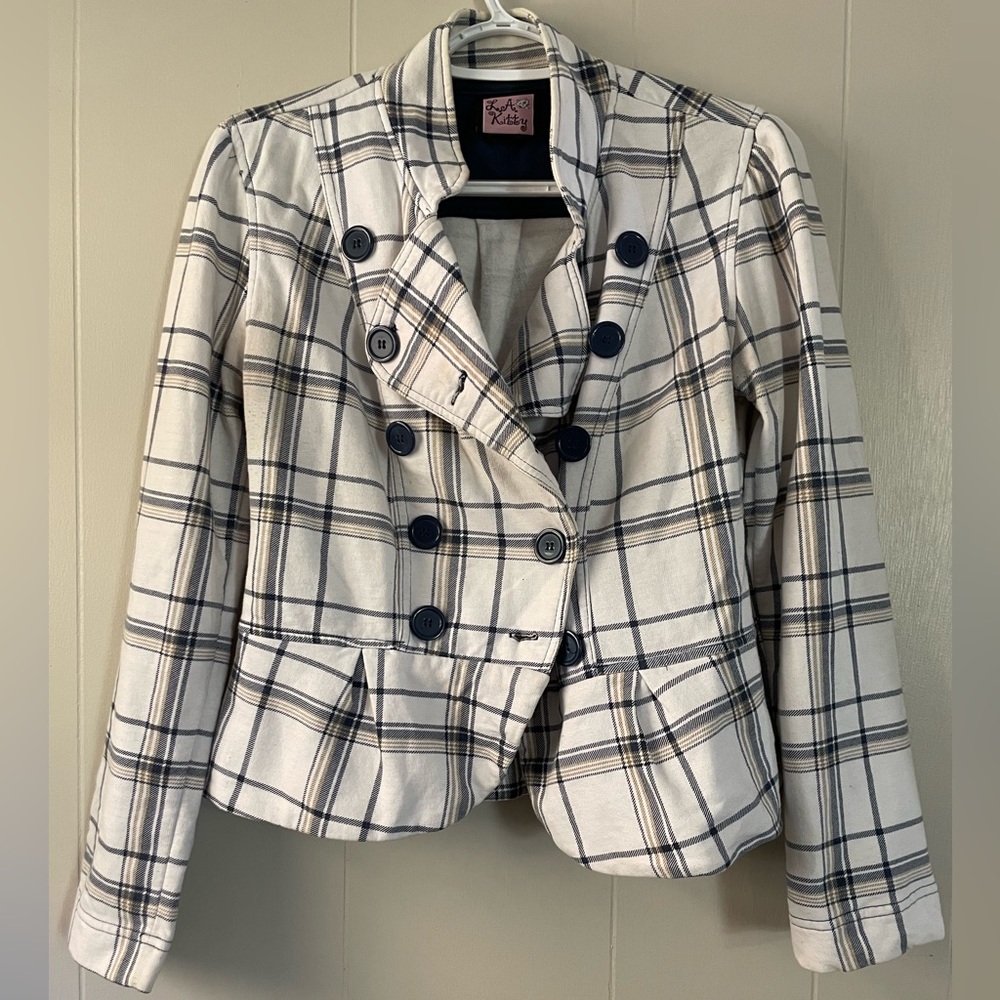 L.A. Kitty Striped Flared Bottom Blazer